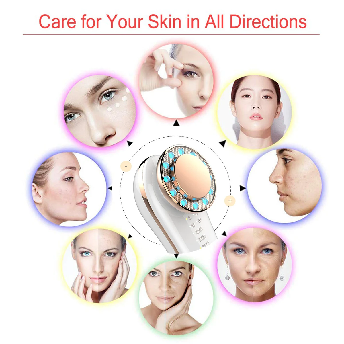 Portable Anti-aging Beauty Machine Facial Cleansing Massager Skin Care Face Cleaner Wrinkle Removal Skin Lift Massager
