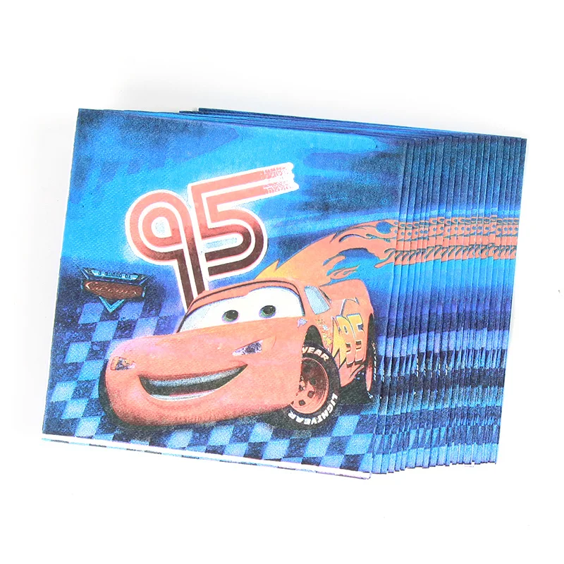 

20Pcs/Pack Paper Towel Cartoon Cars theme Napkins Birthday Party Decor Favors Party Tableware Supplies children Favor