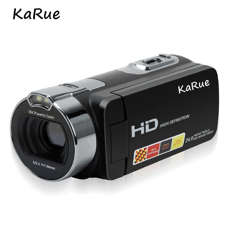 

karue HDV-312P Mini 2.7 Inch Digital Cameras Video Camcorders DV 270D Rotating LCD Screen Shoot Cameras Portable EU Plug