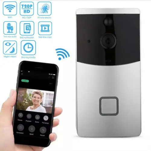 

Smart WiFi Doorbell HD Camera Wireless Video Doorbell Two-way Intercom Wireless Remote Door Bell Support Phone APP 4D04