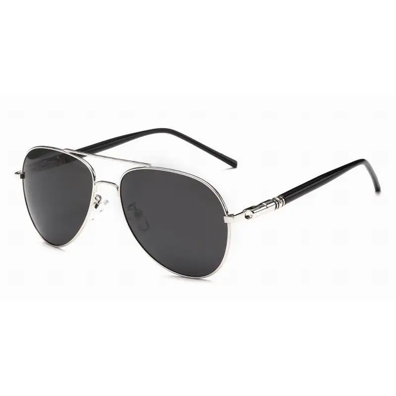 Поляризационные очки, мужские солнцезащитные очки, Anti-UV400 солнцезащитные очки, PC материал, очки, цвет сменный, авто выцветание, мягкий светильник M3043 - Цвет: silver bracket