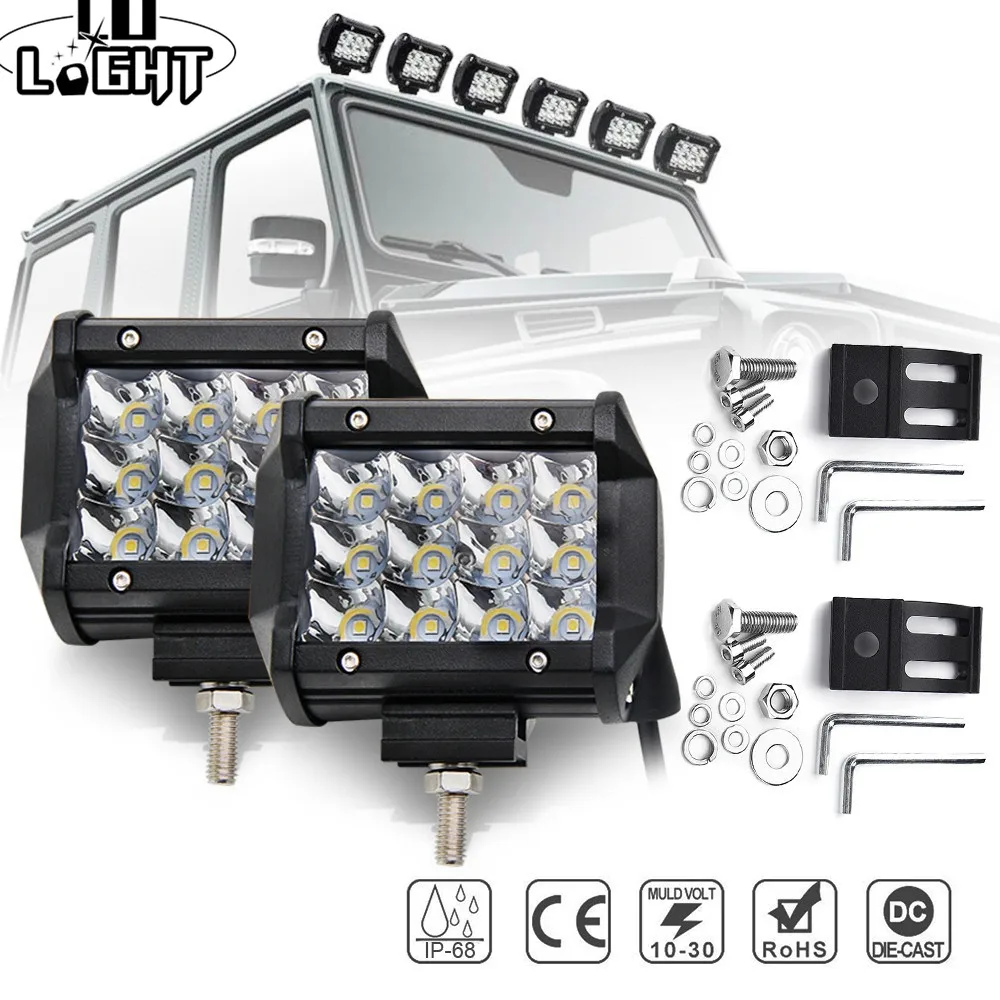 

CO LIGHT Led Light Bar 72W 4" 3-Row Work Light Led Bar for Tractor Boat Offroad 4WD 4x4 Truck SUV ATV 12V 24V Auto Driving Light