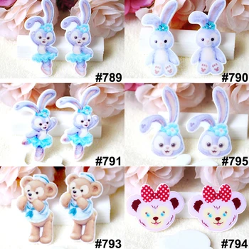 

60pcs Mixed Japan Cartoon Rabbit & Bear Flatback Resin For Hair Bow Resin Cabochon DIY Craft Embellishments Houten Decoratie