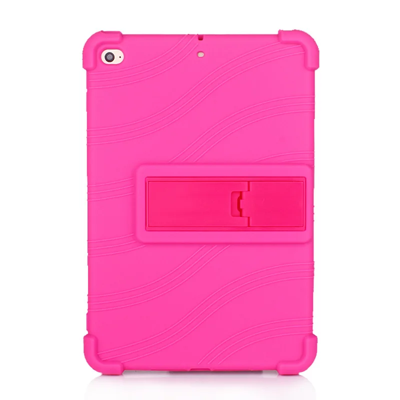 Сплошной цвет Противоударная подставка чехол для iPad Mini 4 5 силиконовый мягкий чехол-подставка для iPad Mini 5 чехол Funda - Цвет: Розово-красный
