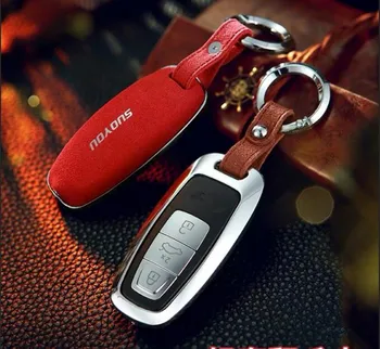 

Accessories Car Key Cover Genuine Leather Car Key Case Cover Protector Key Shell Storage Styling for Audi A6 C8 A7 A8 2018 2019