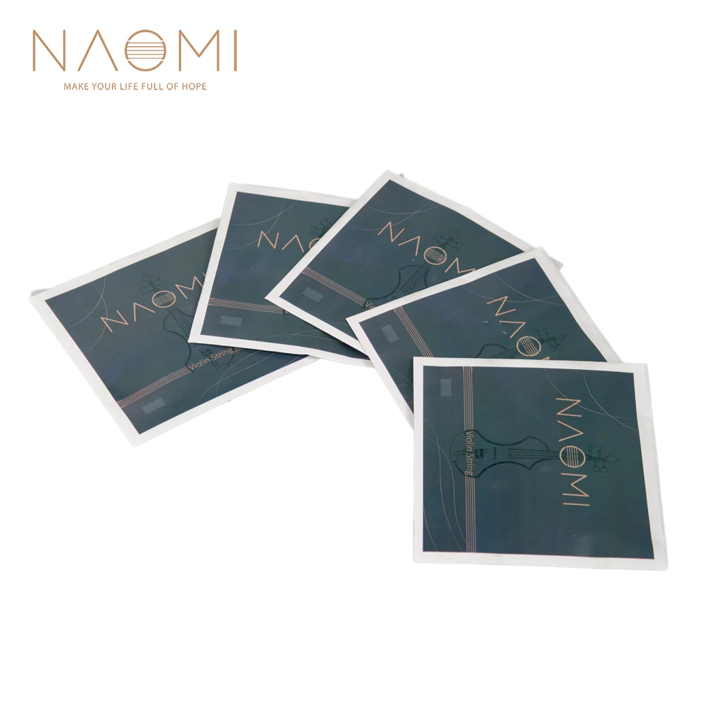 

NAOMI 5 SETS Violin String For 4/4 3/4 Violin Strings Steel Strings G D A & E Strings Violin Parts Accessories