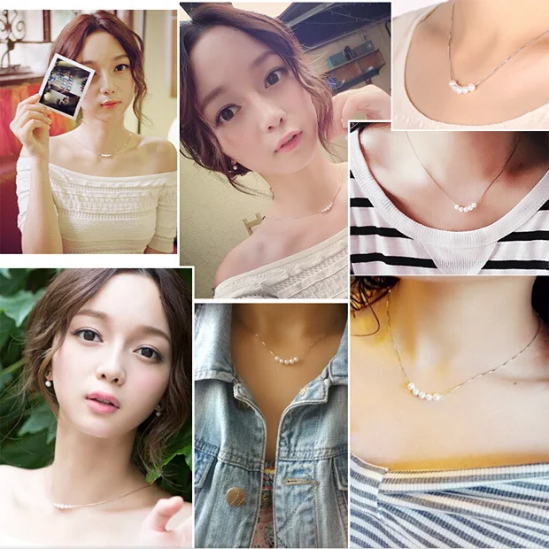ZHBORUINI Fashion Pearl Necklace Natural Freshwater Pearl 925 Sterling Silver Five Pearls Choker Charm For Women pendant necklace,silver necklace
