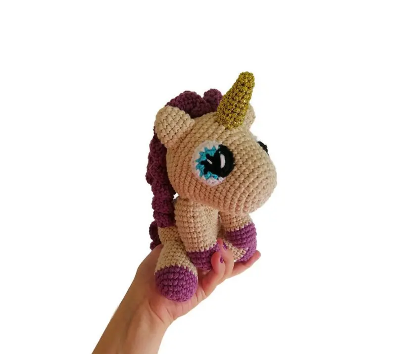 Вязаные игрушки амигуруми погремушки кукла Единорог Номер модели SBY0012