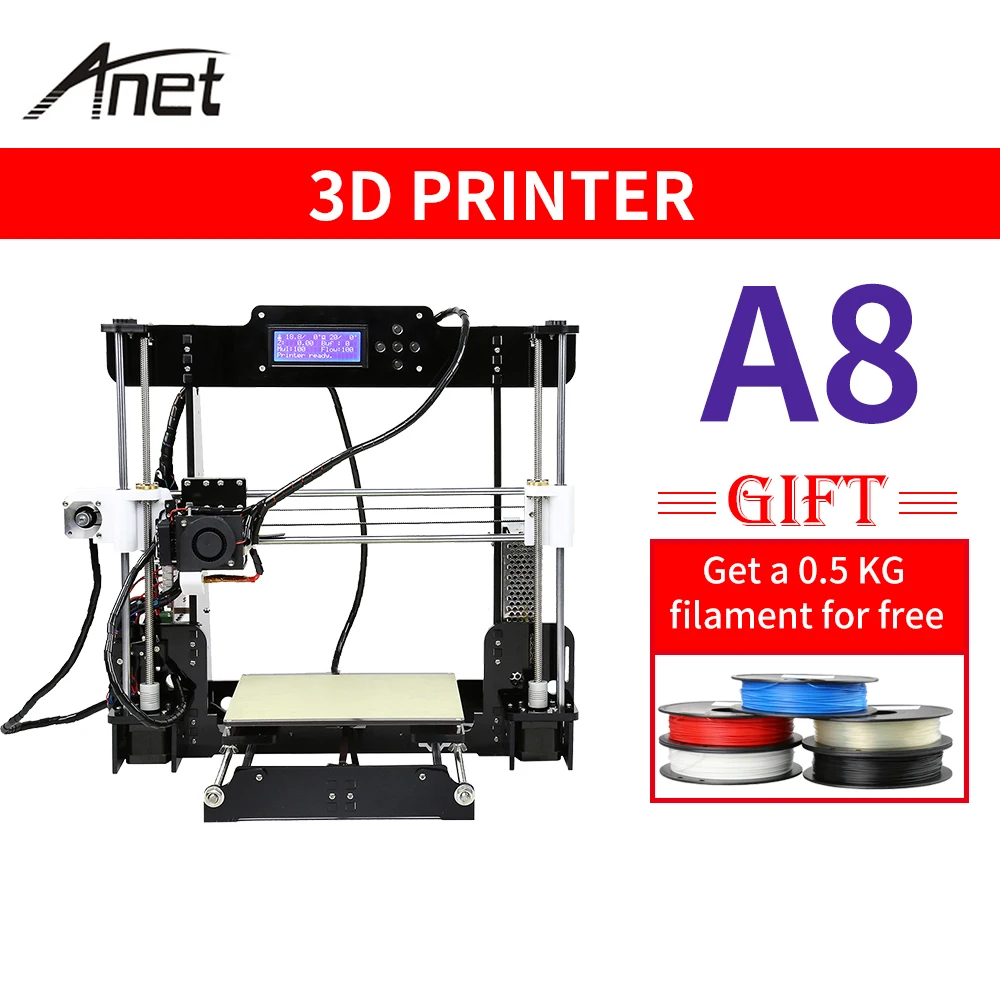 

Anet 3D Printer with Micro Mard DIY 3d Impresora Creality Print Christmas Gift 0.5KG Filament Free High Precision 3D Printer