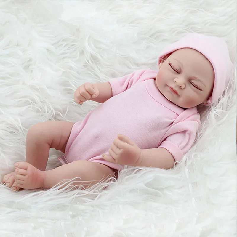 

11'' 28cm Gentle Touch Vinyl Lifelike Full Silicone Mini Bebe Reborn Doll Realistic Lovely Infant Dolls for Girls Toys Gifts