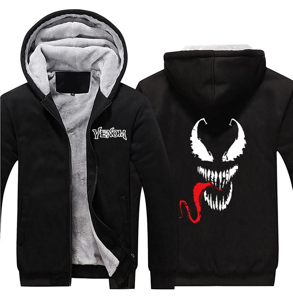 2018 фильм Venom Eddie Edward Brock Логотип толстовки человек паук на молнии полиэстер с