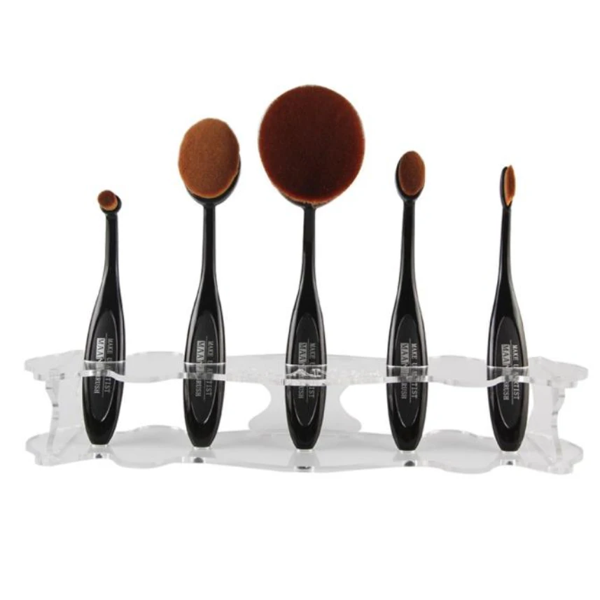 MAANGE Useful Clear 5 Hole Makeup Eyeshadow Power Drying Brush Rack