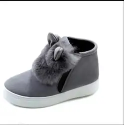 Повседневная обувь, новая зимняя обувь, популярная удобная домашняя обувь с милыми ушками кролика