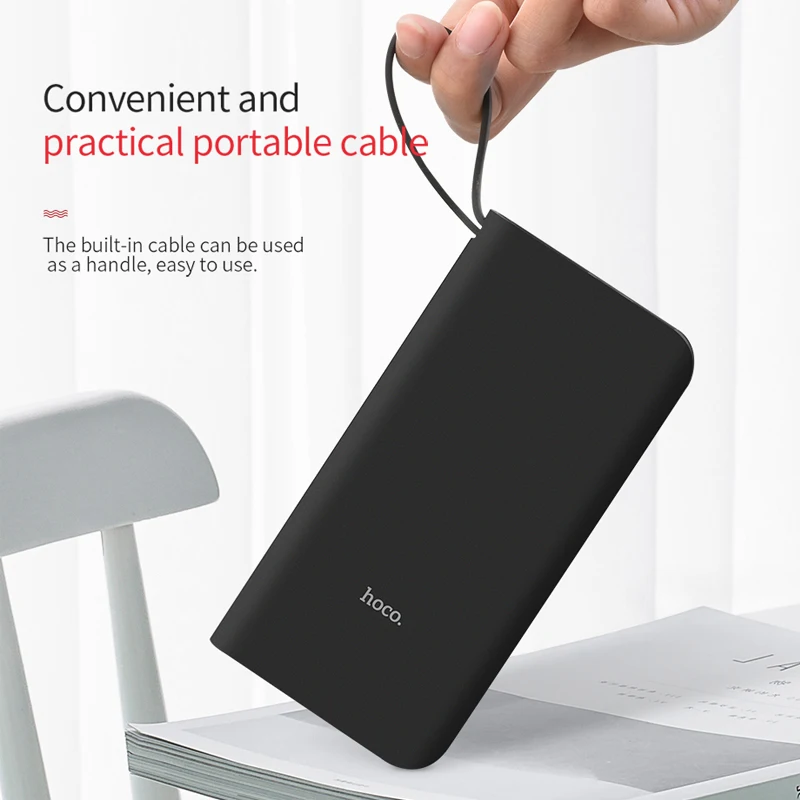  HOCO Power Bank 10000mAh Portable Fast Charging Cable Micro USB Type C Powerbank for iPhone X 8 Sam