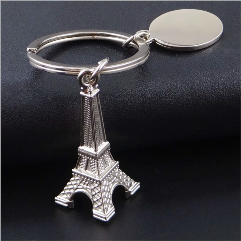 Paris Retro white Mini Eiffel Tower Model Cute Keychain Keyring Love Gift