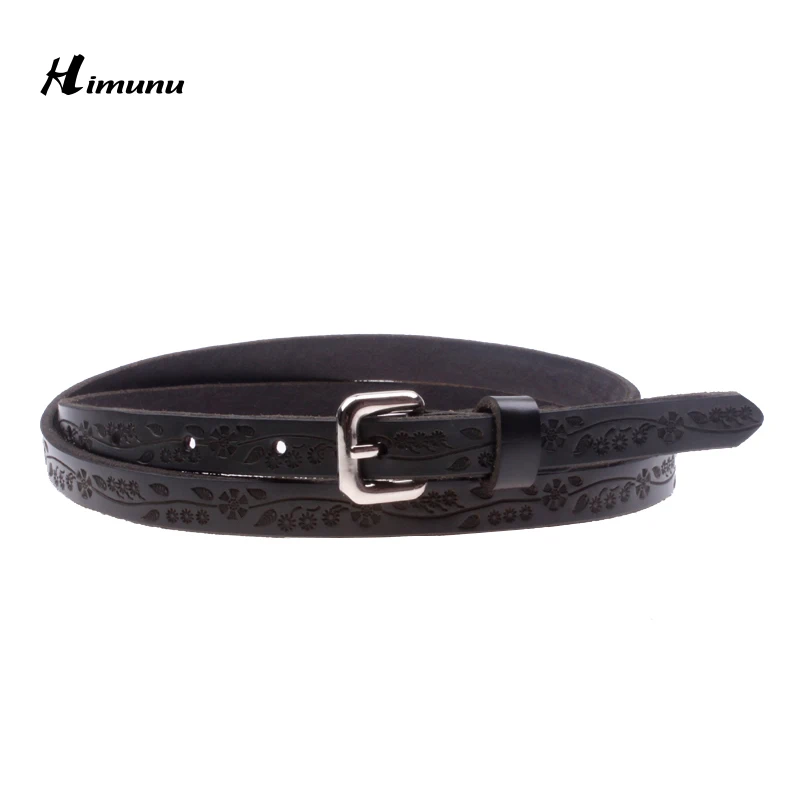 

Retail Carving Flowers cowhide Leather bottom Thin Female Belts for Women Ms. clothing Cummerbunds Fashion Girdles Three Color