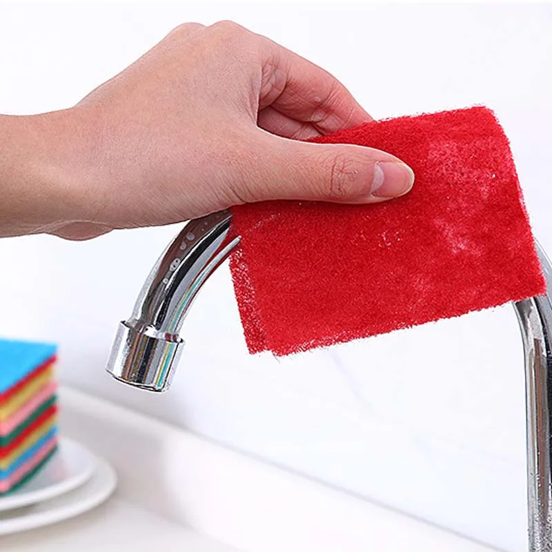 New Clean 10pcs Kitchen Home Scouring Scour Scrub Cleaning Pads Random Color Strong Decontamination Dish Towels