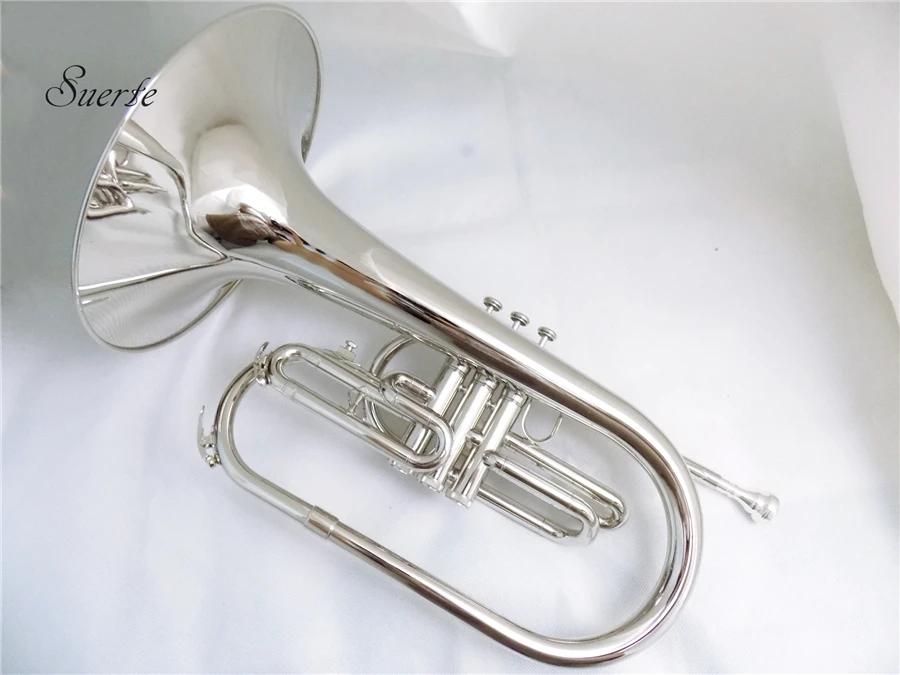 F key Marching Mellophone Musical instruments with case and mouthpiece Yellow brass mellophone horn