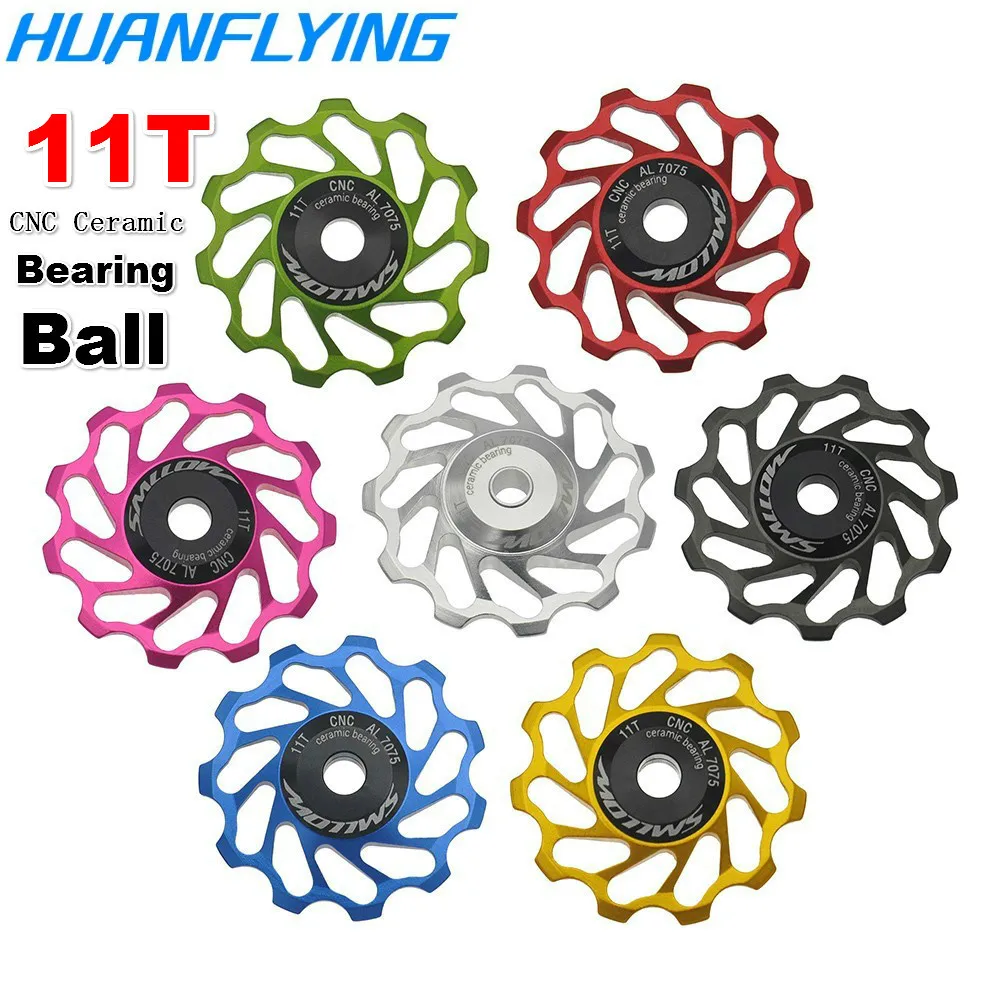 

11T MTB Bike Guide Roller Idler Bicycle Rear Derailleur Jockey Wheel Ceramic Bearing Pulley AL7075 CNC Road Bike 4mm 5mm 6mm
