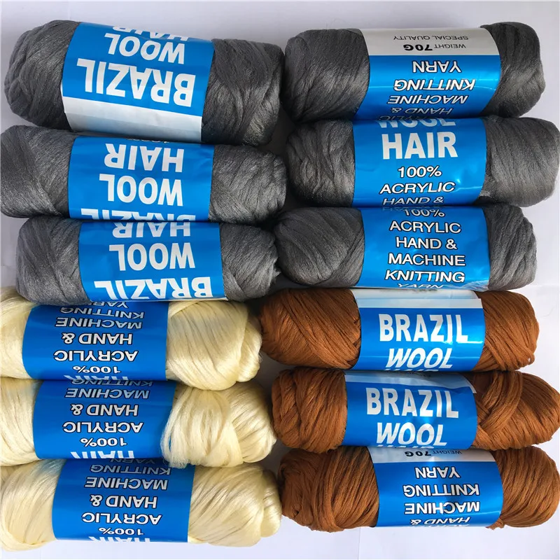 hand knitting brazilian wool blended yarn scale hair wholesale brazilian wool  yarn 3balls/lot can order Mix color - AliExpress