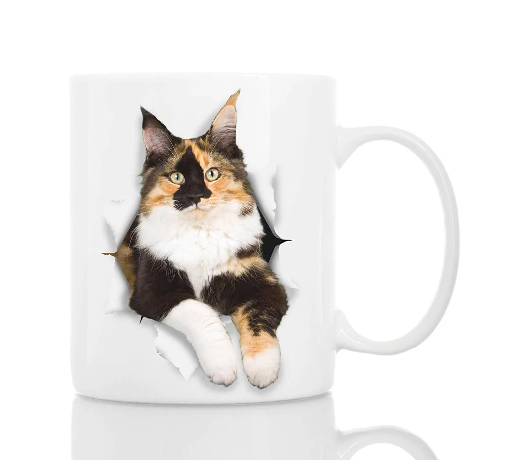 Caneca de café do gato de calico