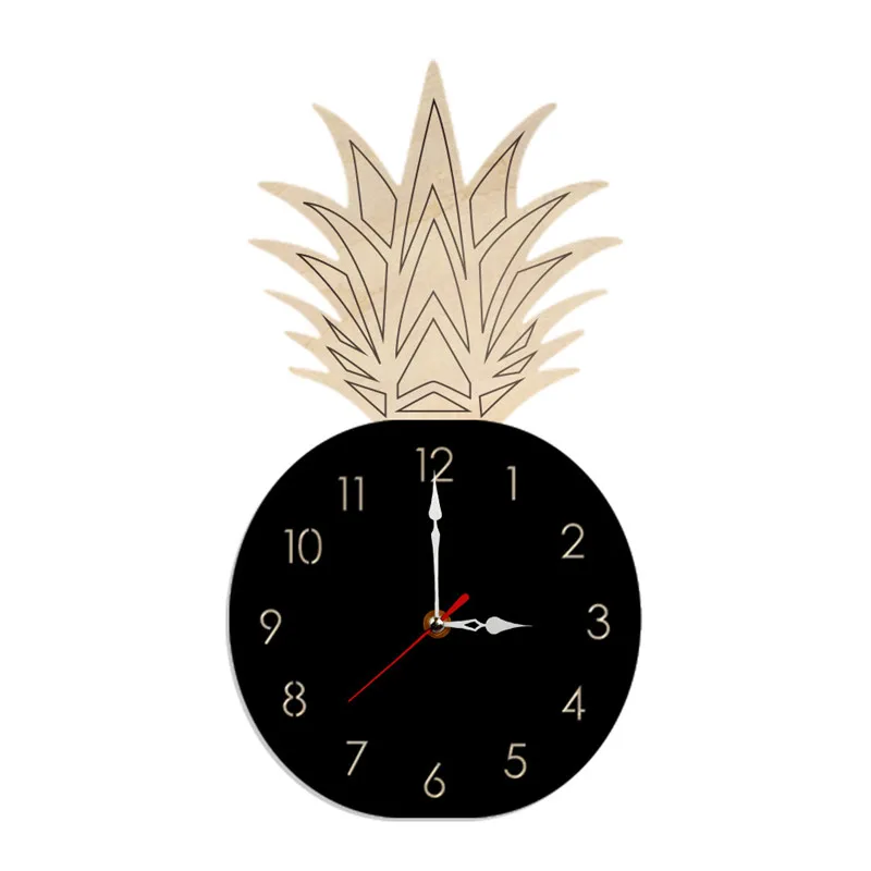 European Creative fruit wall clock Acrylic children cartoon decorative pineapple clock wall hangings