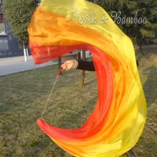 Красный/оранжевый/желтый, 1 штука 2,3 м* 0,9 м(7"* 35") Съемная ручная роспись танец живота шелковая вуаль пой, настоящий струящийся шелк