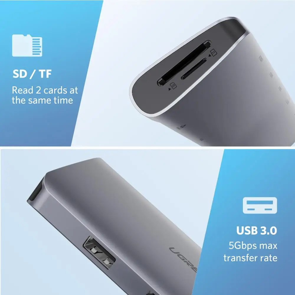 Ugreen USB HUB C HUB Multi USB 3.0 HDMI Adaptor Dock untuk MacBook Pro Aksesoris USB C Tipe C 3.1 splitter 3 Port Usb C HUB-in USB Hubs from Komputer 