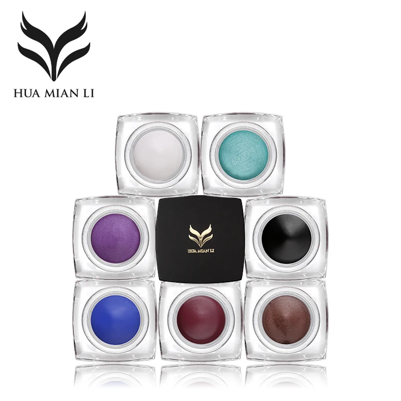 HUAMIANLI Brand 12 Color Matte Eyeliner Gel Waterproof Glitter Shimmer Eye Liner Cream Super Thick Lasting Fast Drying Makeup HUAMIANLI Brand 12 Color Matte Eyeliner Gel Waterproof Glitter Shimmer Eye Liner Cream Super Thick Lasting Fast Drying Makeup