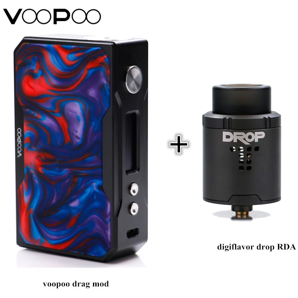 Электронная сигарета Voopoo Drag 157 w Mod Смола версия (черная рамка) и Digiflavor Drop RDA