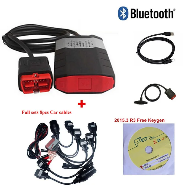 

2018 New 2016.00 vd ds150e cdp TCS CDP pro plus for delphis obd scanner 2015.3 with keygen OBDII for car truck +8 full car cable