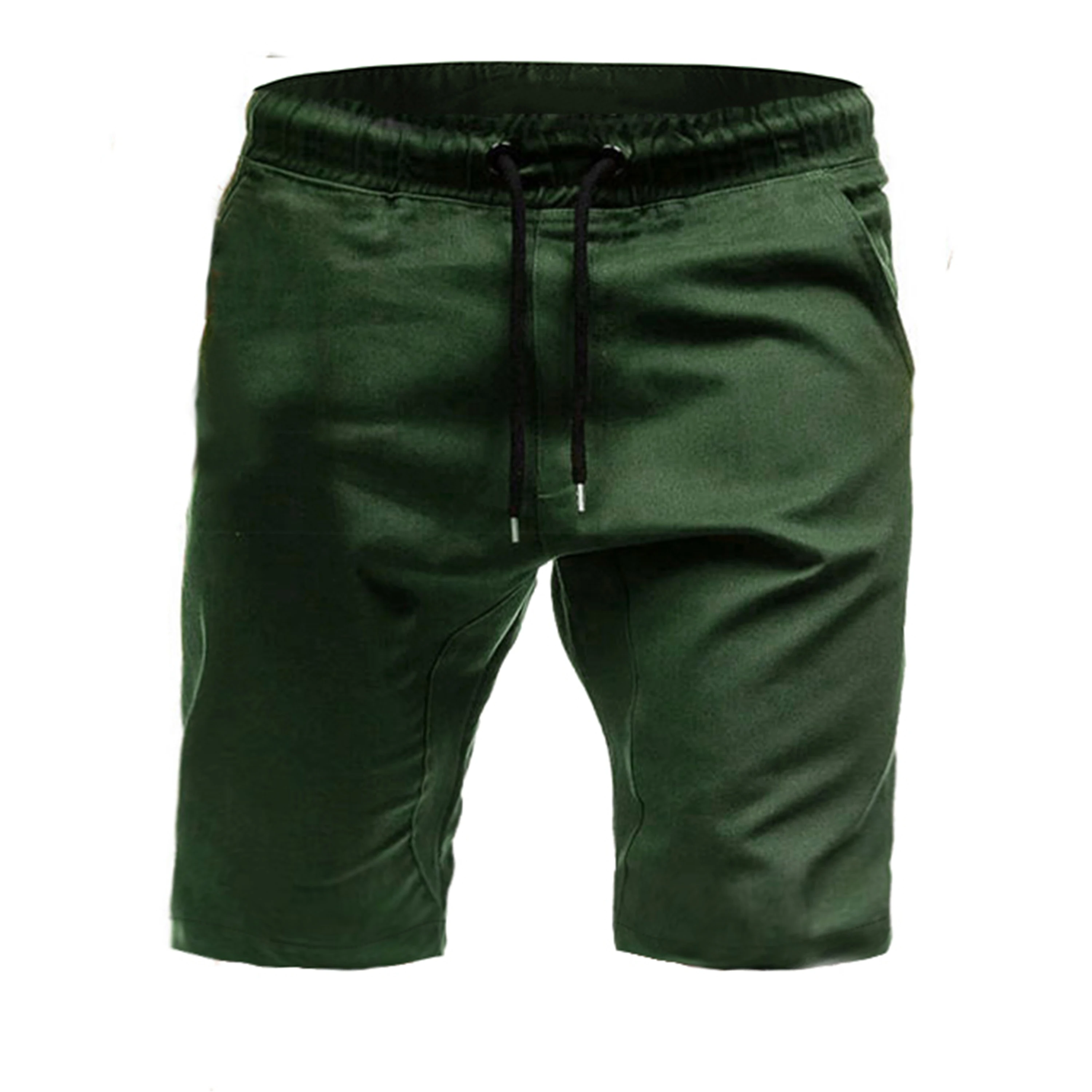 Мужские Новые Летние повседневные модные шорты большого размера с карманами и эластичным поясом, однотонные шорты четырех цветов