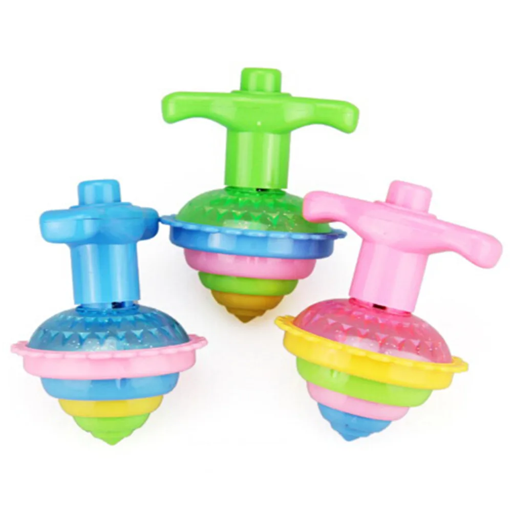 1PCS Classic Flashing Spinning Top Toys Luminous Manual Multi color