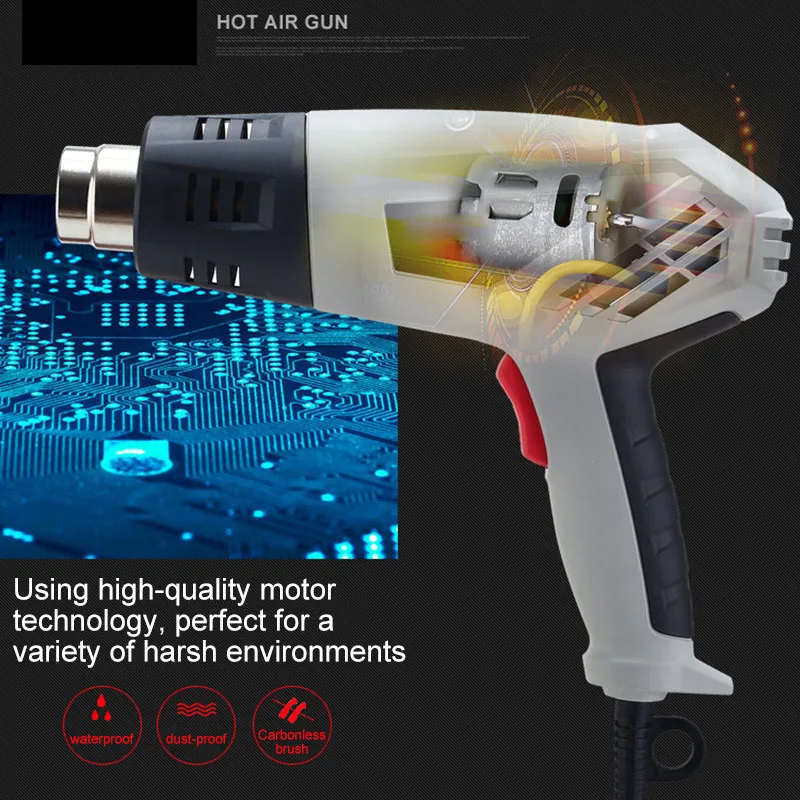 

2000W Dual Temperature Modes Heat Hot Air Portable Mini Heat Tool for DIY Embossing Wrapping MAL999