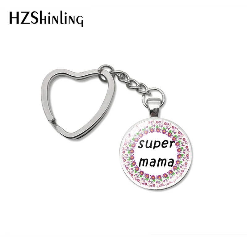Мода супер мама сердце брелок стеклянный купол для ключа цепь I Love Mum Quetos Сердце сумка с подвесками автомобильные аксессуары ювелирные изделия
