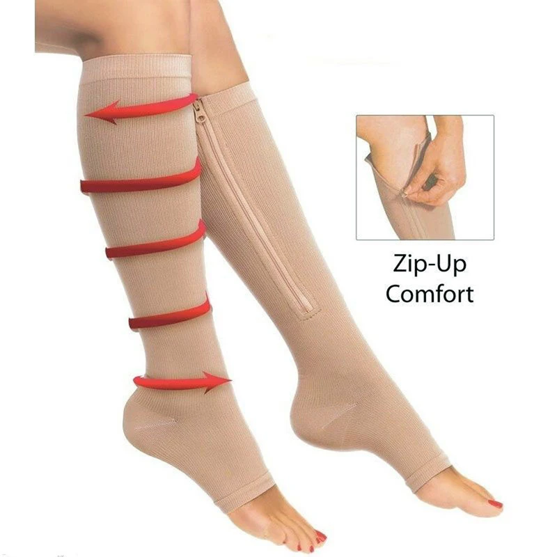 Женские носки с пальцами; женские сапоги до колена с открытым носком; женская утомляющая компрессия для снятия напряжения