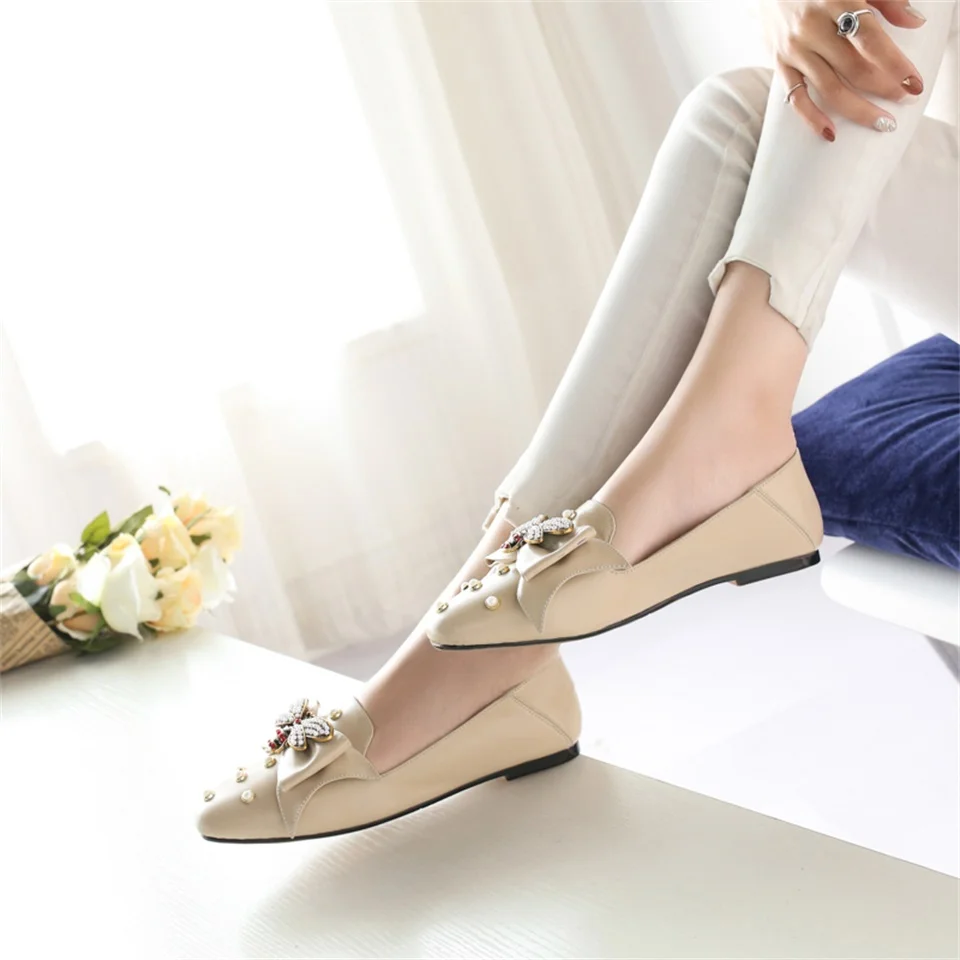 spring and summer fashion women flat shoes high quality fabrics beautiful bow decoration comfortable women's shoes