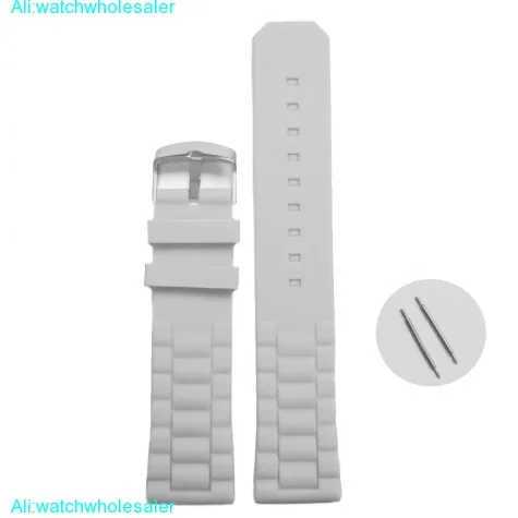 22mm Perfect White Silicone Jelly Rubber Unisex Watch Band Straps WB1052C22JB