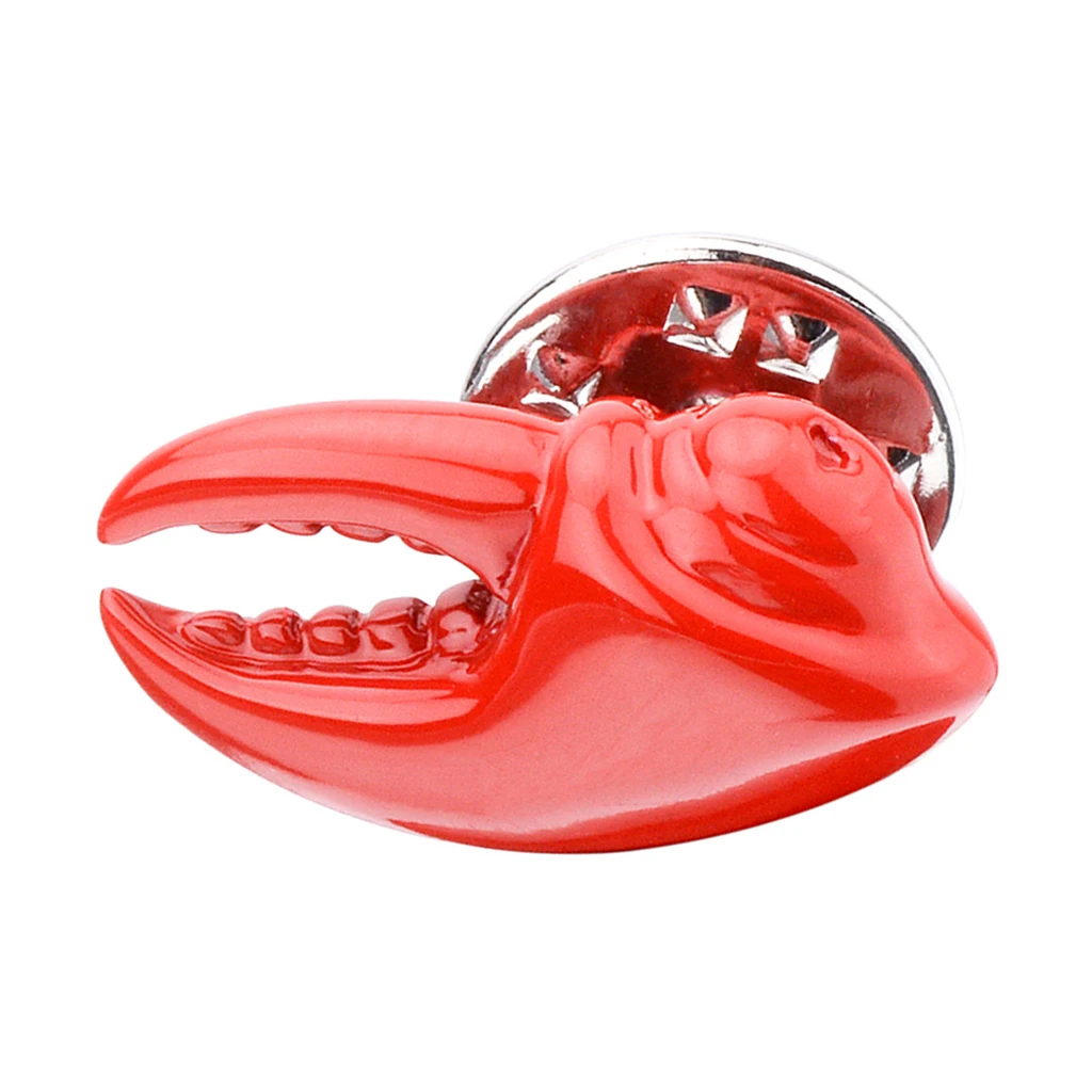 Lobster Claw Shape Shirt Collar Pin Brooch Men Women Lapel Pins Nautical Themed Stylish Badge