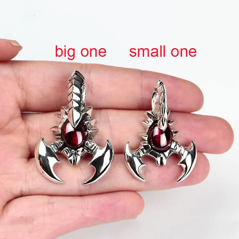 

FNJ 925 Silver Scorpion Pendant S925 Solid Thai Silver Synthetic Garnet Pendants for Women Jewelry Making