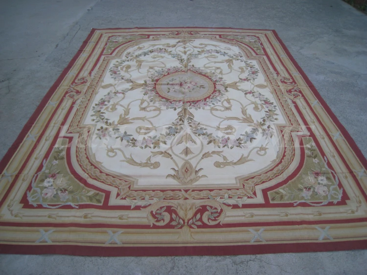 

Free shipping 2015 New Design 9'x12' French Aubusson woolen carpet, French Aubusson Rug