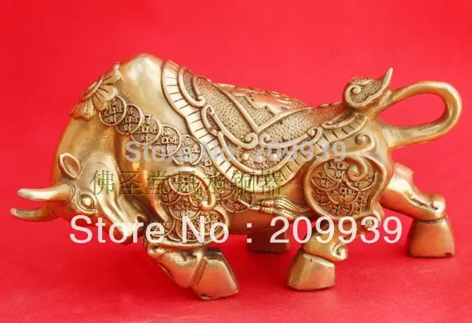 

ABB huij 0060 Chinese handmade bronze FU bull statue * Zodiac (A0314)