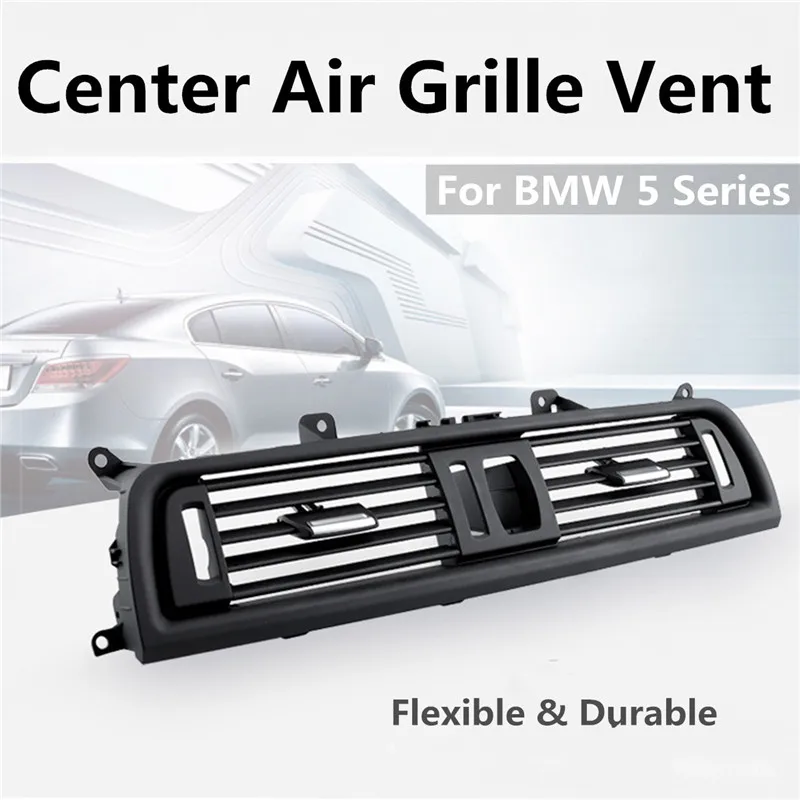 

Car Front Console Center Gril Dash AC Air Heater Vent for BMW 5 Series 520 523 525 528 530 535 Black Smoother Upgraded Structure