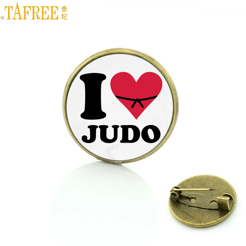 Бренд TAFREE 2017 трендовые спортивные Броши с надписью I Love Judo булавки для мужчин и
