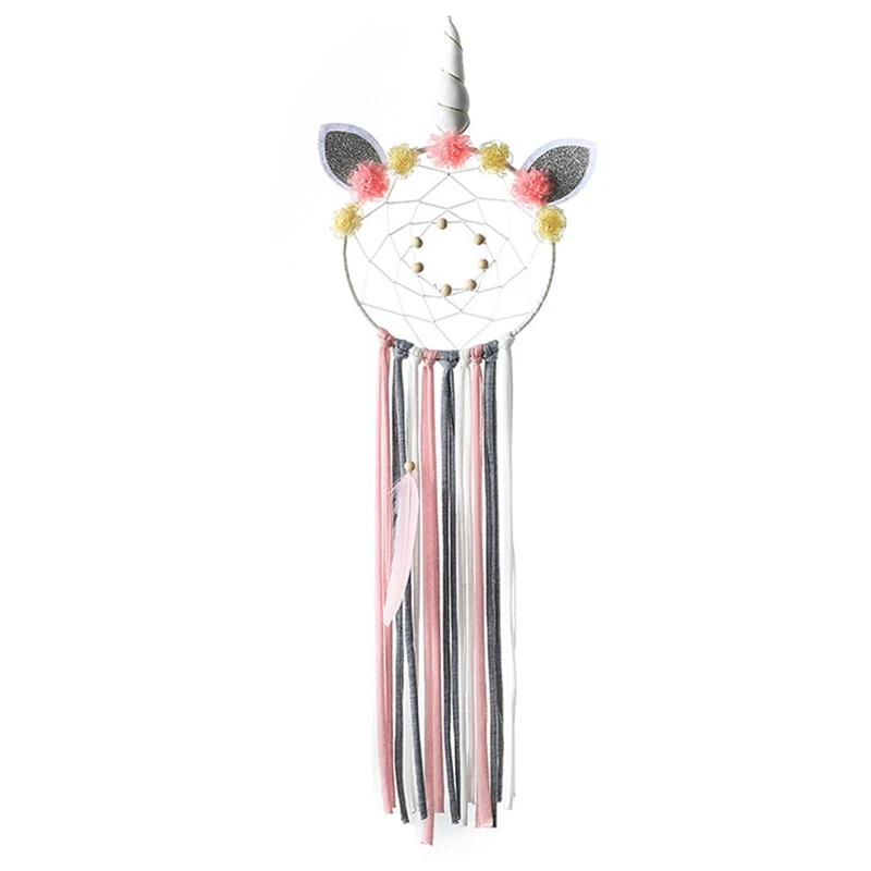 

Cute Unicorn Wind Chimes Dream Catcher Feathers Catching Monternet Wedding Party Decor Unicorn Pendant Decoration