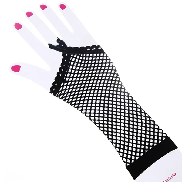 Роскошные митенки ажурные перчатки для ночной клуб перчатки и танца перчатки - Цвет: Black