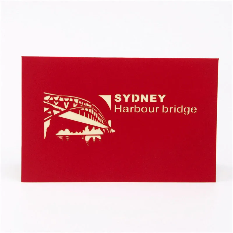  3D Laser Cut Handmade Sydney Harbour Bridge Paper Invitation Greeting Cards PostCard Business Birth - 32794611767