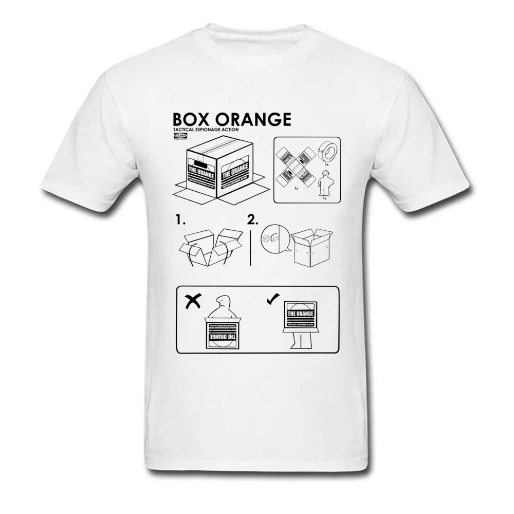 Box Orange 100% Cotton Fabric Normal Tops Shirt Rife Short Sleeve Young Top T-shirts Party Summer T Shirts Round Collar Box Orange white