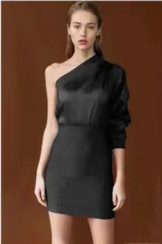 

2020 Mini Dress Sexy Celebrity Backless One-Shoulder Full Women Hollow Out Night Club Sltapless Body con Party Dresses Wholesale