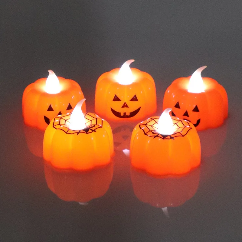 2021 New Pumpkin Candle Lights Halloween Decoration Lights Warm White